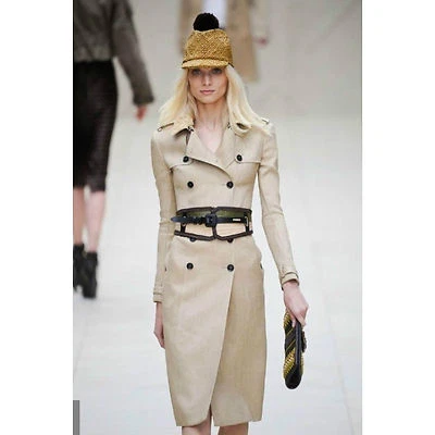 $2,995 RUNWAY BURBERRY PRORSUM 2 4 36 gabardina tejida de rafia chaqueta para mujer nueva con etiquetas Foto 1 de 4