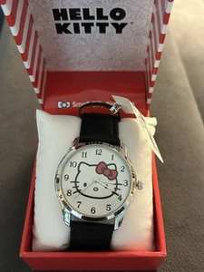Sanrio Hello Kitty schwarzes Band Zifferblatt Uhr neu - Bild 1 von 4