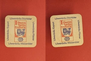 Löwenbräu Freiburg blauer Löwe Brauerei Bierdeckel Bier - Picture 1 of 1