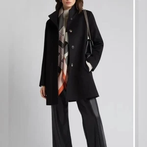 Abrigo de coche Loro Piana × Fleurette $1198 negro lana talla 14 - Imagen 1 de 13