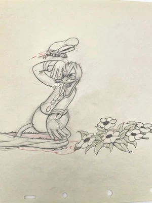 Donald Duck Production Drawing Disney Original Cel Moose Hunters Bee 1937 - Image 1 of 4
