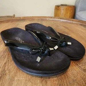 Vionic Bella II Black Toe-Post Sandal Flip Flop Womens Size 9 / EU 41 - Picture 1 of 10