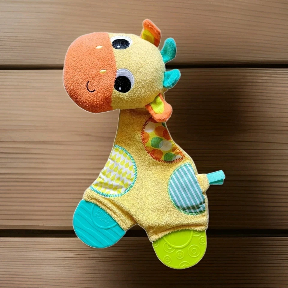 Manta de felpa de jirafa juguete para bebé Bright Starts mordedor arrugado  Foto 1 de 4