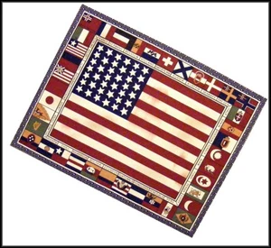 American & International Flags Patriotic Fabric Panel 17" x 22" - Picture 1 of 1