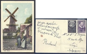 Tarjeta postal de los Países Bajos 1933 - a Lieja (Bélgica) 2 sellos en muy buen estado - Imagen 1 de 1
