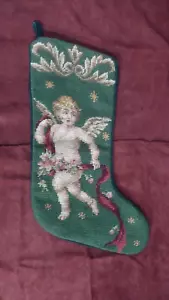 Medias de Navidad querubín punto aguja lana elegancia imperial 1991 vintage - Imagen 1 de 5