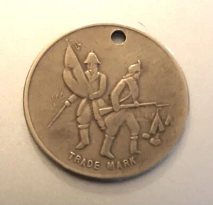 VTG Advertising Brass Token: Ancuna Fine Wools; WW1 & Revolutionary War Soldiers - Picture 1 of 2