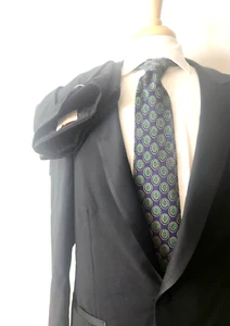 Vintage Tuxedo Suit Pierre Cardin 42XL Extra Long - 37 x 36 Black Formal 80s Euc - Picture 1 of 14