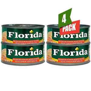 Florida Atun Solido En Aceite Vegetal | Peruvian Solid Tuna Can 4 Pack