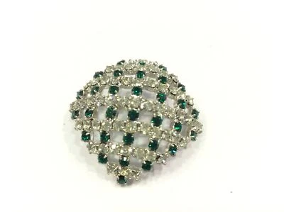 BOTTONE GIOIELLO BASE ARGENTO CRYSTAL E VERDE SMERALDO CM 1,5 - Immagine 1 di 2