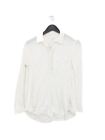 Gap Women's Blouse S White Cotton with Lyocell Modal Long Sleeve Collared Basic