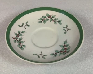 SPODE REPLACEMENT SAUCER CHRISTMAS TREE PATTERN HOLLY ROUND S3324 F - Picture 1 of 5