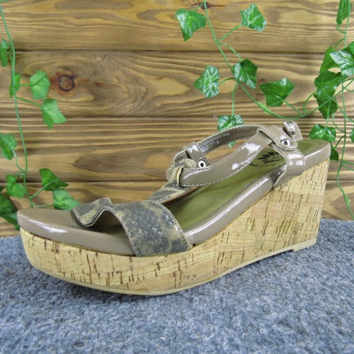 Yellowbox Jordan sandalo zeppa donna taglia 6 sintetico tortora serpente sughero boho chic