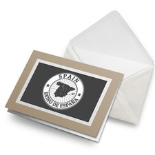 Greetings Card (Biege) BW - Reino De Espana Spain Travel Map  #39922