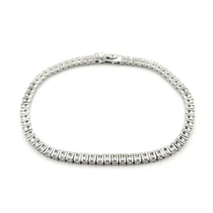 Tennis or blanc 14 carats serti de diamants de laboratoire - Picture 1 of 4