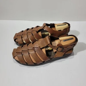 Sandali da pescatore Mephisto Sam da uomo in pelle marrone taglia 45 USA 11 - Foto 1 di 11