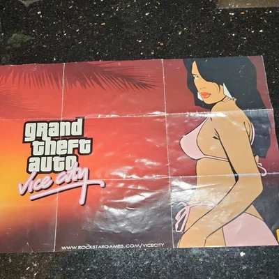 Grand Theft Auto Vice City PS2 PlayStation 2 Inserir Pôster / Apenas Mapa - Imagem 1 de 4