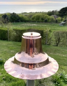Antique Vintage Nautical Copper Clip On Lamp Shade. Handmade. Rare. Wave Design - Picture 1 of 13