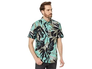 Volcom Mens Regular fit Short Sleeve Button-Up Shirt XL Blue Floral - Picture 1 of 1