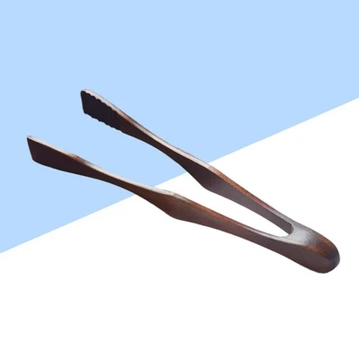  1 Pc 27CM Wooden Ice Tongs Serving Tongs Food Clip Bread Cake Salad Tongs for - Image 1 of 4