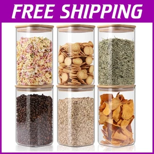 Versatile 6-Pack 50oz Airtight Glass Jars for Spices & Pantry Organization - Picture 1 of 8
