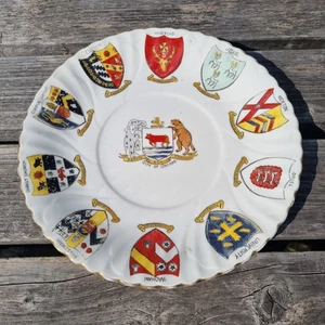Oxford College Crests Shields University China Plate Retailed by S King & Son - Foto 1 di 21