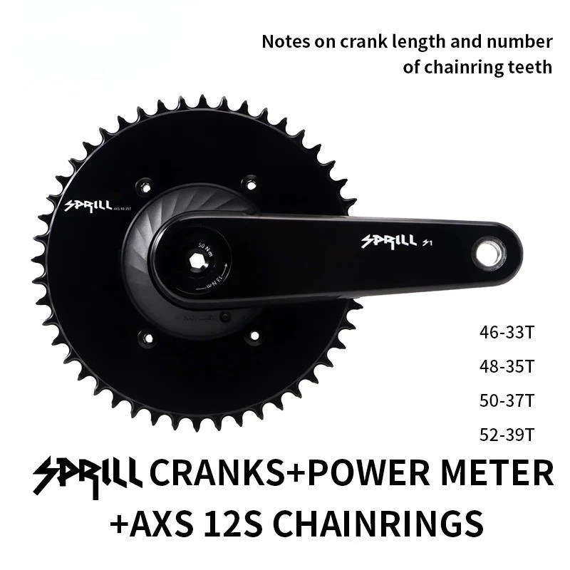 Manivela de bicicleta de carretera de carbono súper ligera 24 mm 29 mm plato medidor de potencia 165 mm 172,5 mm Foto 1 de 4