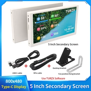5 Inch USB-C Secondary Scree IPS 800x480 LCD Computer Hardware Monitor No Need A - Picture 1 of 14