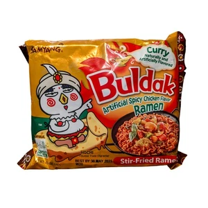 Paquete de fideos coreanos Samyang Buldak pollo picante ramen sabor curry 4,94 oz RARO - Imagen 1 de 1
