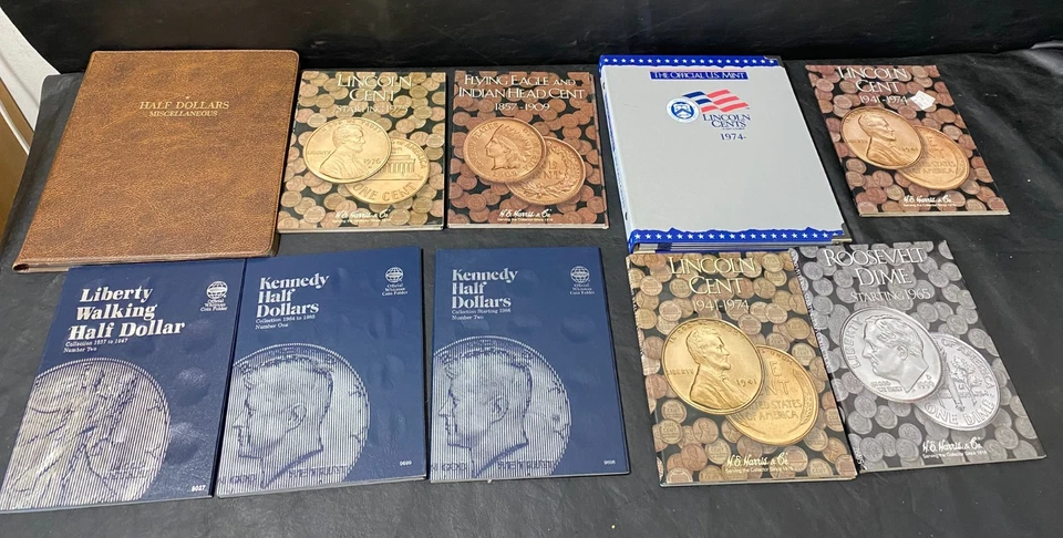 Lote porta monedas medio dólar Liberty Kennedy Lincoln Cent Flying Eagle Dime+ Foto 1 de 4