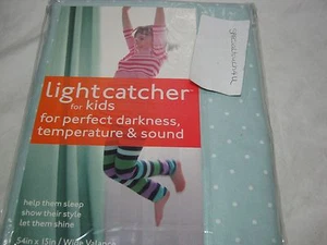 Lightcatcher " Baby Dots " Seafoam Green Insuldark Lining Window Valance 54x15 - Picture 1 of 4