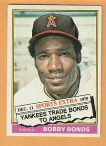 Bobby Bonds California Angels 1976 Topps negociado #380T Riverside California 5N - Imagen 1 de 2