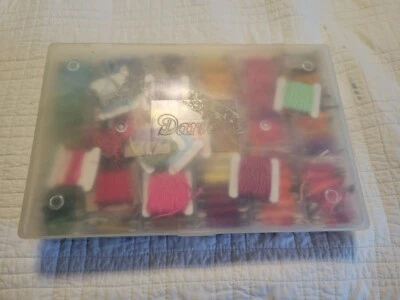 Over 100 Embroidery Cross Stitch Floss Thread On Cards In DARICE Storage Box - Image 1 of 4
