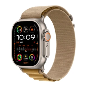 Apple Watch Ultra 2 GPS Cell 49mm Natural Titanium w Tan Alpine Loop L MX4H3LW/A - Picture 1 of 3