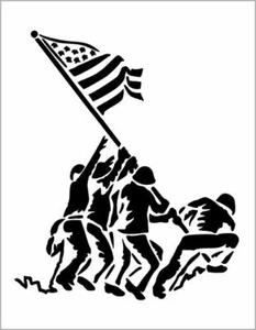 IWO JIMA Stencil USMC Marines Soldiers Flag Military 8.5" x 11" Sheet NEW S498 - Picture 1 of 2