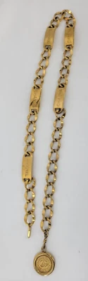 Cinto de corrente de ouro medalhão CC vintage raro CHANEL - Frete grátis nos EUA (21414) - Imagem 1 de 4