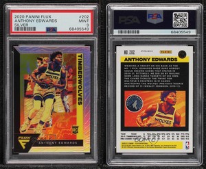 2020 Panini Flux Rookies Silver Prizm Anthony Edwards #202 PSA 9 MINT Rookie RC