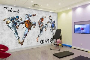 3D Taekwondo Fitness B32 Business Wallpaper Wall Mural Self-adhesive Commerce Am - Picture 1 of 11