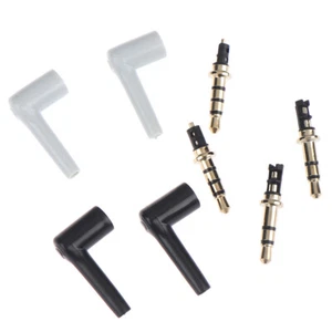 2pcs/lot 90 Degrees 3.5mm stereo headset plug jack 3 4 pole 3.5 Gold Plated; - Picture 1 of 15