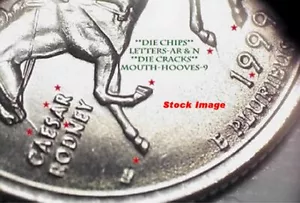 Delaware 25c Quarter Error – Spitting horse Multiple Die cracks, Die chips - BU - Picture 1 of 15