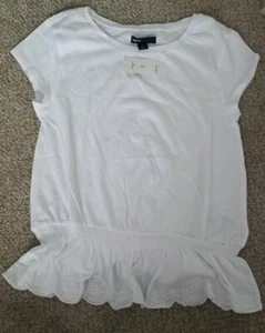 Gap Kids Girls XL 12 Emb peplum topop white Shirt Nwt - Picture 1 of 9