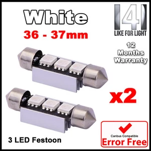 FORD FIESTA ST Number Plate Number Plate / Wedge LED Bulbs x2 36mm White - Picture 1 of 1