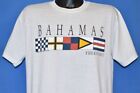 T-shirt vintage années 90 FREEPORT BAHAMAS DRAPEAU NAUTIQUE SOUVENIR TOURISTIQUE GRAND L