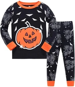 Halloween Boys Pyjamas Pumkin Long Sleeve Nightwear Sleepwear Pjs Set Sleepsuit - Picture 1 of 7