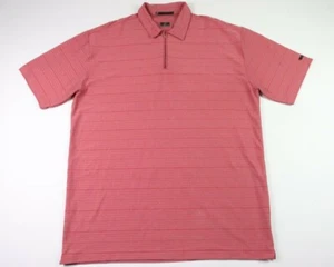 Nike Fit Dry Tiger Woods Collection Mens XXL Red 1/4 Zip Golf Polo Shirt Striped - Picture 1 of 8