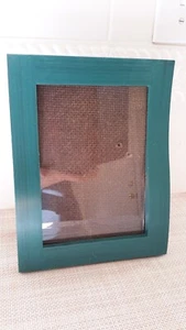 Wooden 8.5x6.5" Picture Frame Teal Green Color Wood 6.5x4.5" inside  Used - Picture 1 of 8