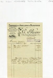 Paris III ème 12 Rue Etienne Marcel Prolongée - Petite Entête Bijouterie 1923 - Picture 1 of 1