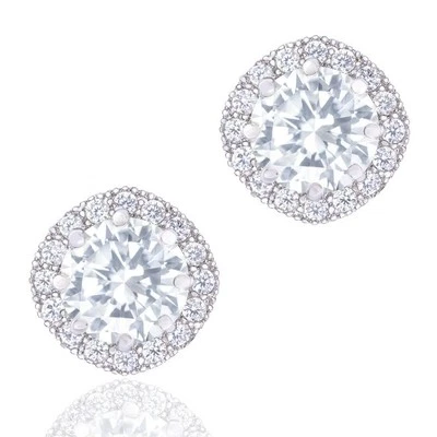 ORROUS & CO 18K Gold Plated CZ Stud Earrings for Women, Hypoallergenic, 1.9 Ct - Image 1 of 4