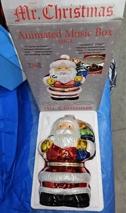 Mr. Christmas Music Box Animato Babbo Natale Movimento 11" 30 Canti e Canzoni Classici NUOVO! - Foto 1 di 3
