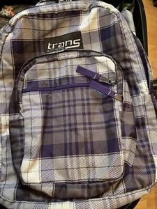 Mochila JanSport Trans Grande para Estudiantes a Cuadros Cerdos Usada S Botella Bolsillo 5 - Imagen 1 de 2